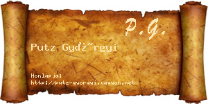 Putz Györgyi névjegykártya